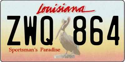 LA license plate ZWQ864