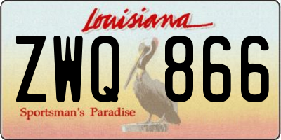 LA license plate ZWQ866