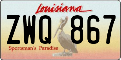 LA license plate ZWQ867