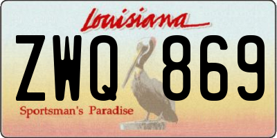 LA license plate ZWQ869