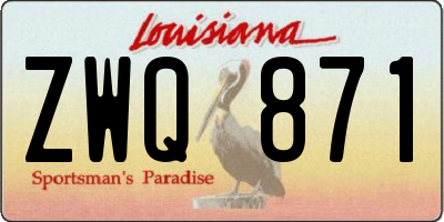 LA license plate ZWQ871