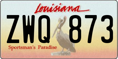 LA license plate ZWQ873