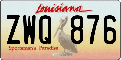 LA license plate ZWQ876