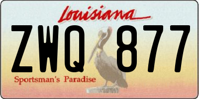 LA license plate ZWQ877