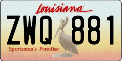 LA license plate ZWQ881