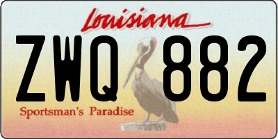 LA license plate ZWQ882