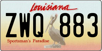 LA license plate ZWQ883