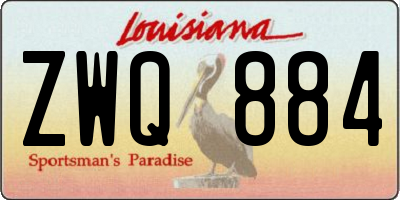 LA license plate ZWQ884