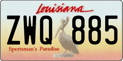 LA license plate ZWQ885