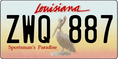 LA license plate ZWQ887