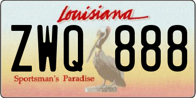 LA license plate ZWQ888