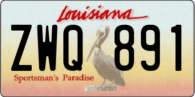 LA license plate ZWQ891