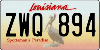 LA license plate ZWQ894