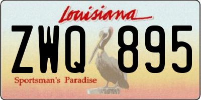 LA license plate ZWQ895