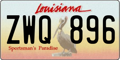 LA license plate ZWQ896