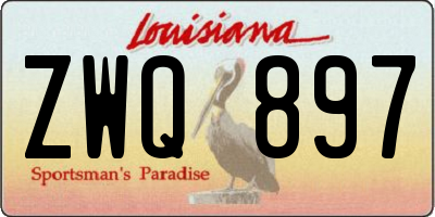 LA license plate ZWQ897