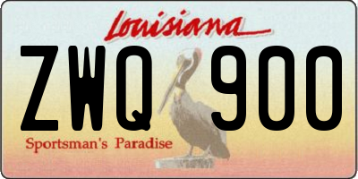 LA license plate ZWQ900