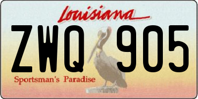 LA license plate ZWQ905