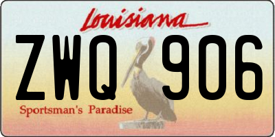 LA license plate ZWQ906