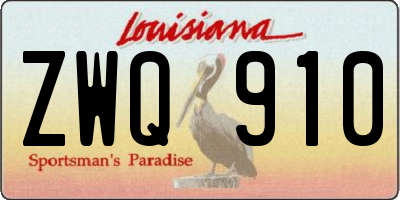 LA license plate ZWQ910