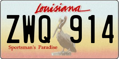 LA license plate ZWQ914