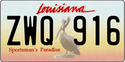 LA license plate ZWQ916
