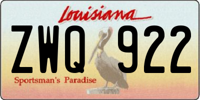 LA license plate ZWQ922