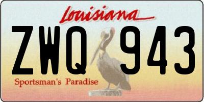 LA license plate ZWQ943