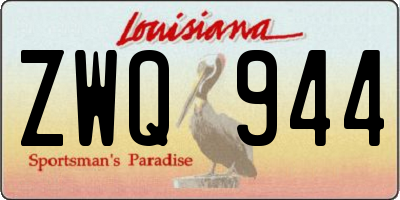 LA license plate ZWQ944