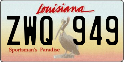 LA license plate ZWQ949