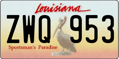 LA license plate ZWQ953