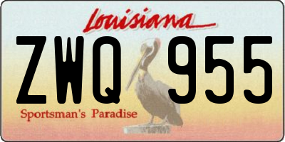 LA license plate ZWQ955