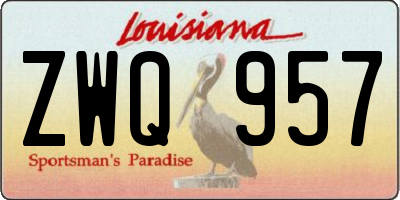 LA license plate ZWQ957