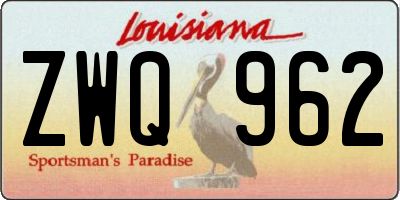 LA license plate ZWQ962