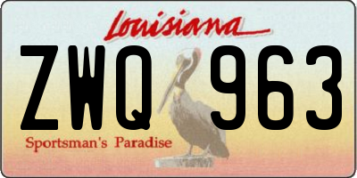 LA license plate ZWQ963
