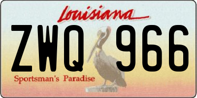 LA license plate ZWQ966