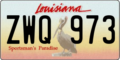 LA license plate ZWQ973