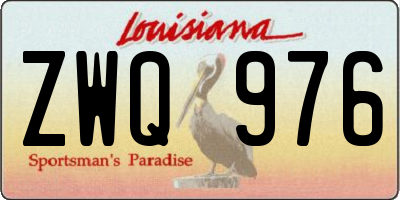 LA license plate ZWQ976