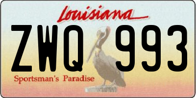 LA license plate ZWQ993