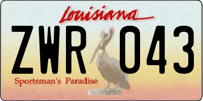 LA license plate ZWR043