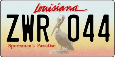 LA license plate ZWR044