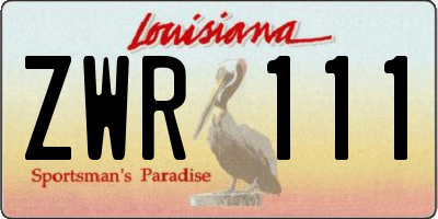 LA license plate ZWR111