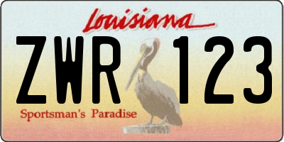 LA license plate ZWR123