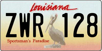 LA license plate ZWR128