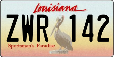 LA license plate ZWR142