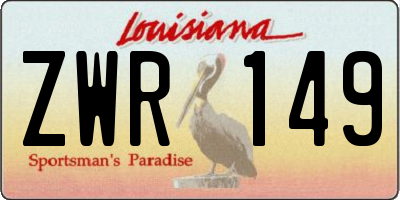 LA license plate ZWR149