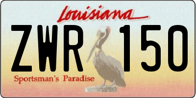 LA license plate ZWR150