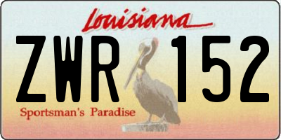 LA license plate ZWR152