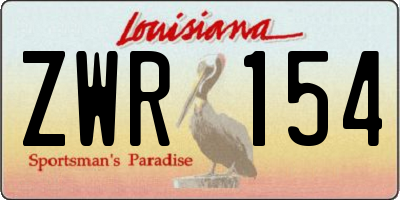 LA license plate ZWR154