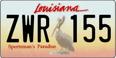 LA license plate ZWR155